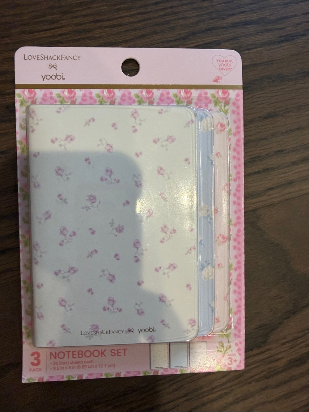 LoveShackFancy Floral Mini Notebook Set - Pink & White